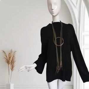 Tribal Black Cowl Neck Sweater